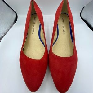 Red Chinese Laundry Suede Kitten Heel